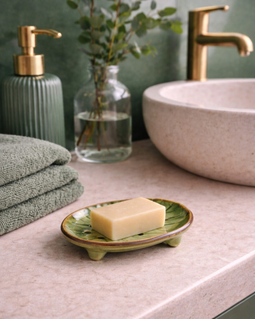 Mydelniczka ceramiczna zielona