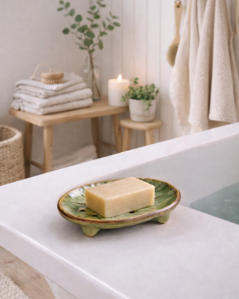 Mydelniczka ceramiczna zielona