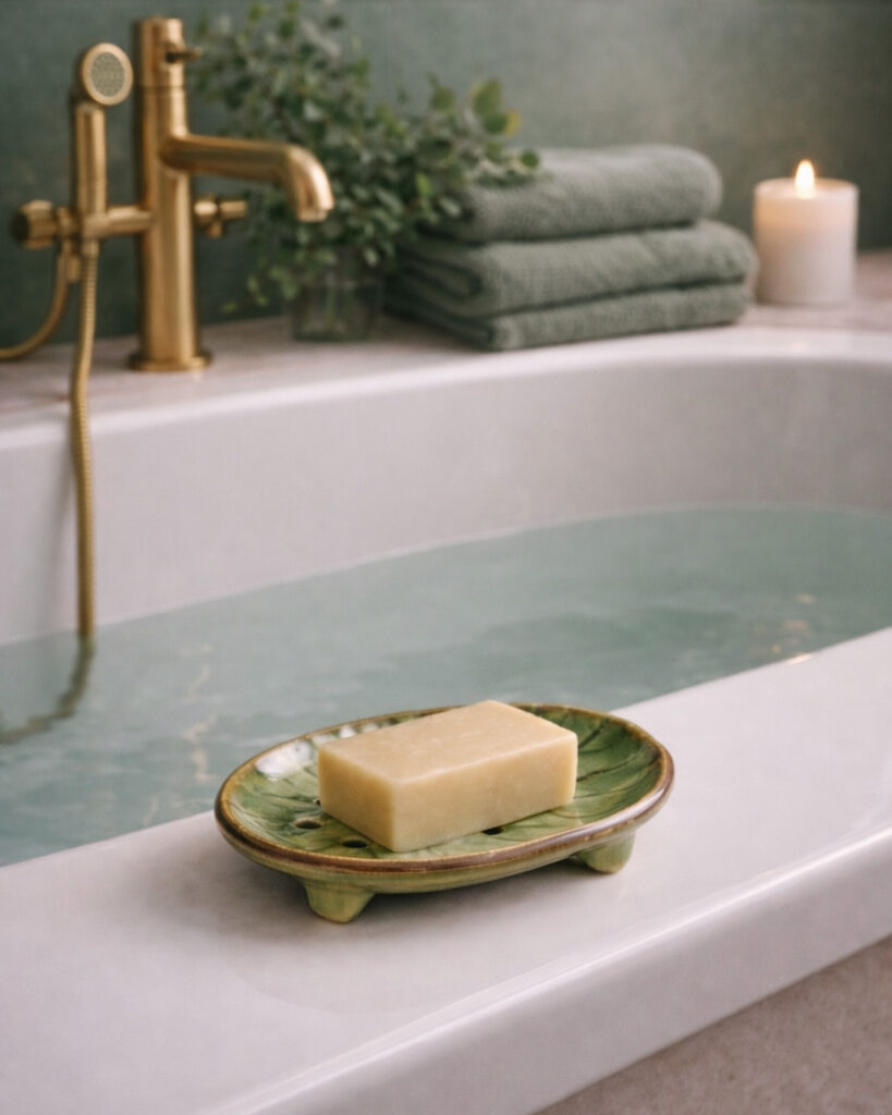 Mydelniczka ceramiczna zielona