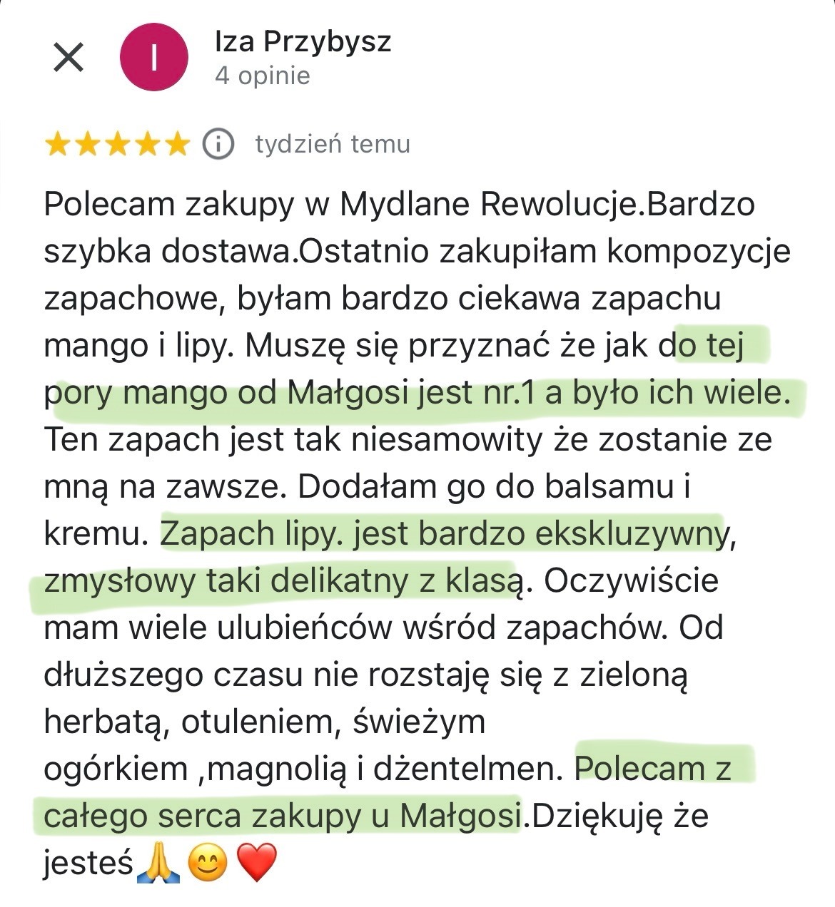 Opinia o kompozycjach zapachowych