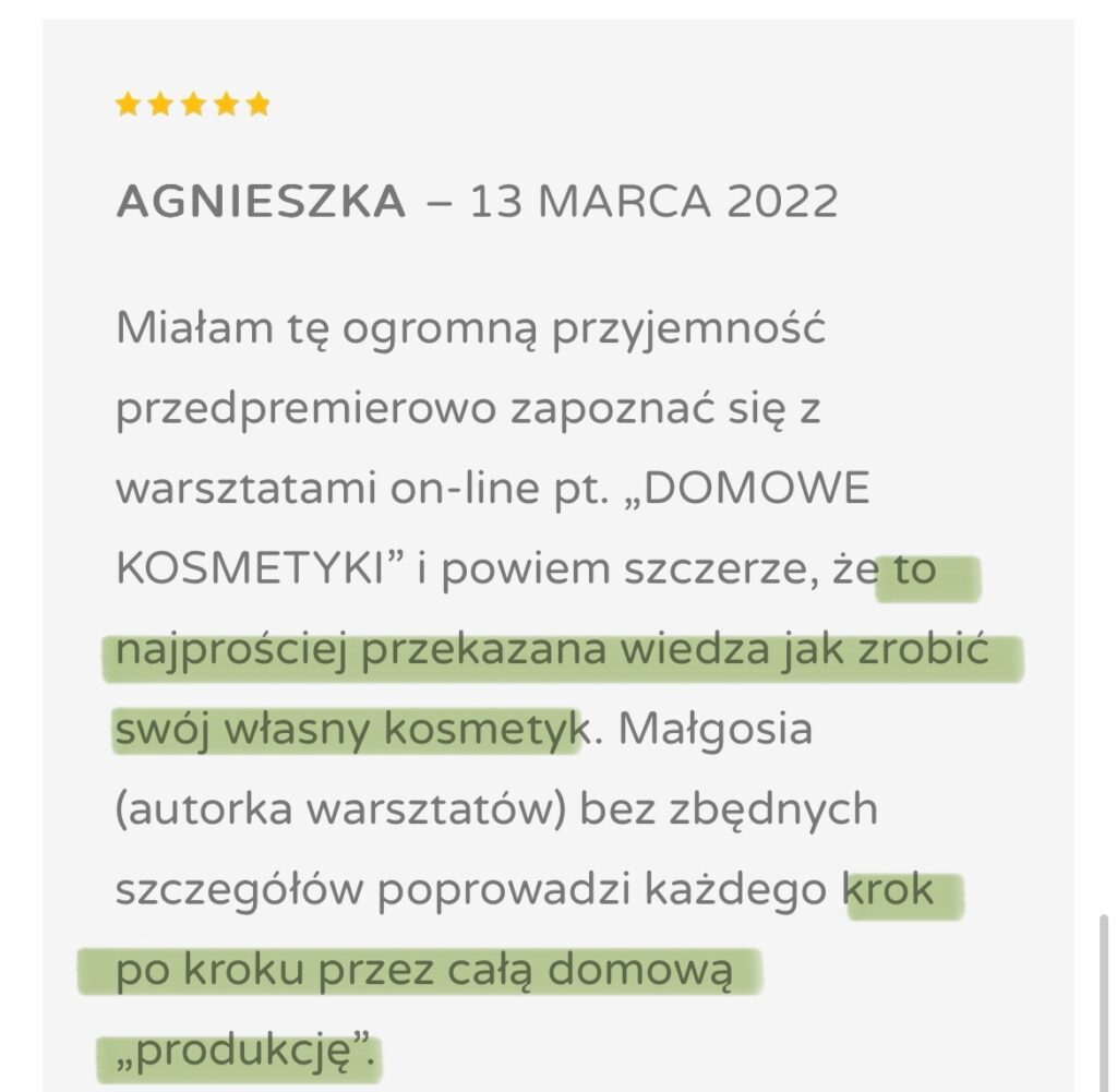 opinia - domowe kosmetyki 3