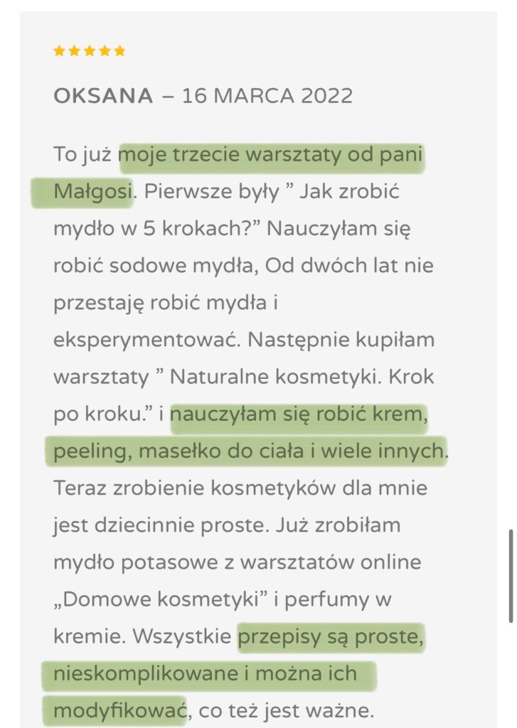 opinia - domowe kosmetyki 4