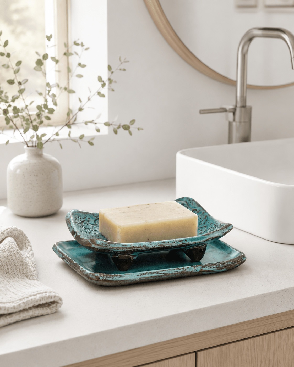 Mydelniczka ceramiczna - z podstawką - obrazek 4